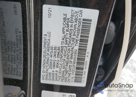 2021 Honda Accord Touring z USA, uszkodzony, nr VIN 1HGCV2F96MA033652